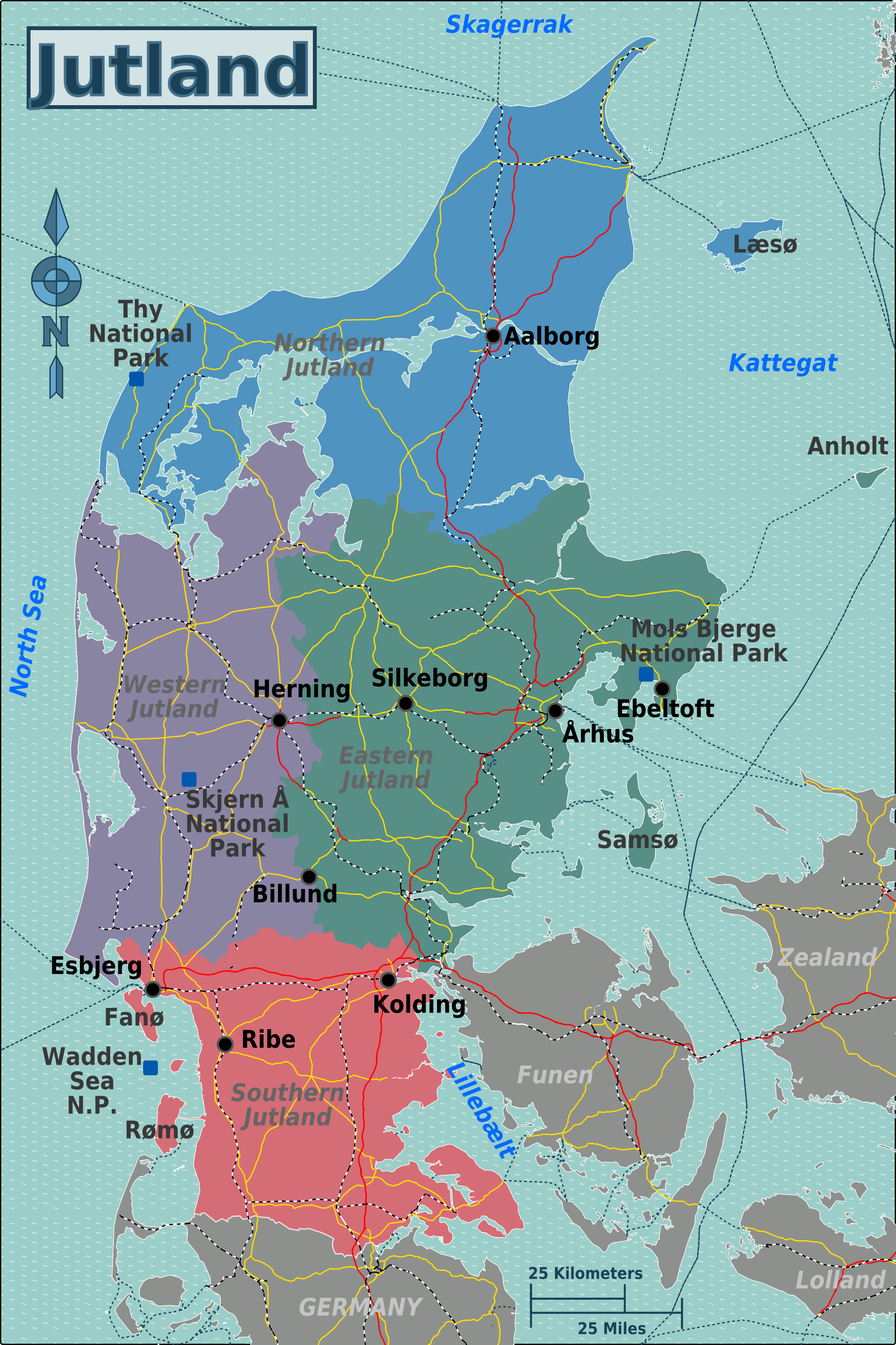 Kort Over Jylland Med Byer Kort Over Jylland Med Byer | stoffeerderijrozendal Kort Over Jylland Med Byer