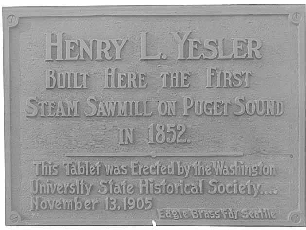 File:Memorial tablet for the Henry L Yesler sawmill, Seattle, ca 1905 (PEISER 27).jpeg