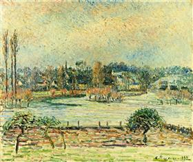 File:Pissarro - view-of-bazincourt-flood-morning-effect-1892.jpg