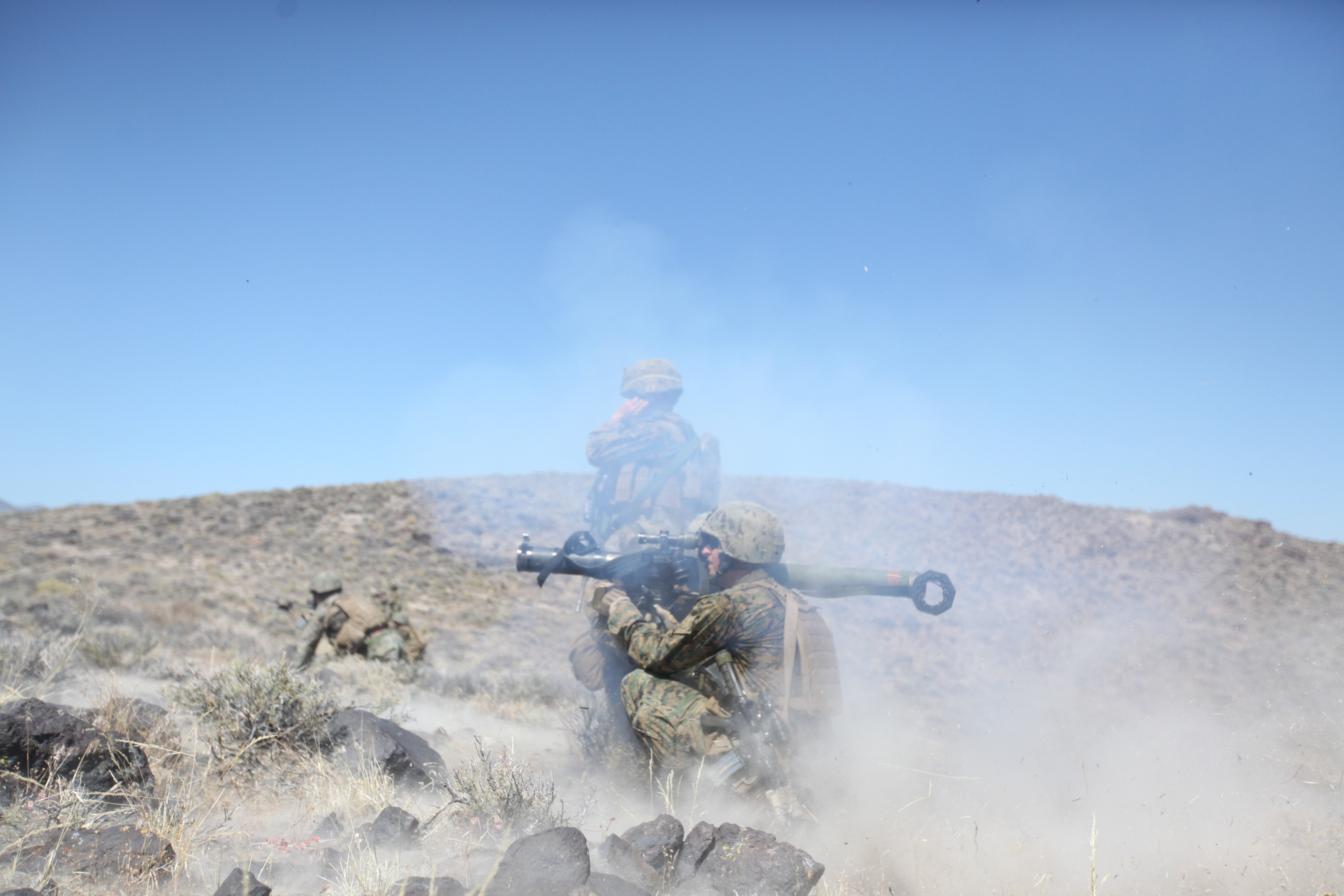 1st Battalion 1st Marines. Us Marines shooting.