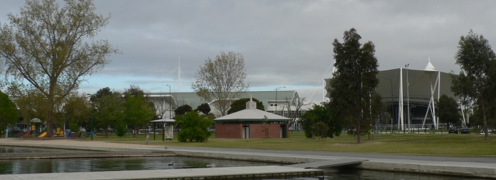View of MSAC from Albert Park Lake