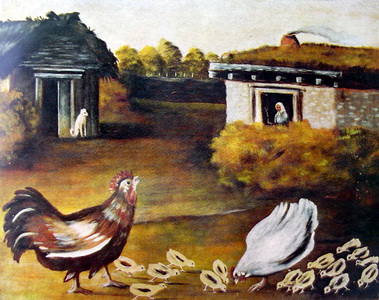 File:Pirosmani. Brooder with Chicks (Cardboard 67x79).jpg