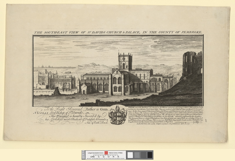 File:The south east view of St. David's Church & Palace - in the county of Pembroke- April 5th 1740.jpeg