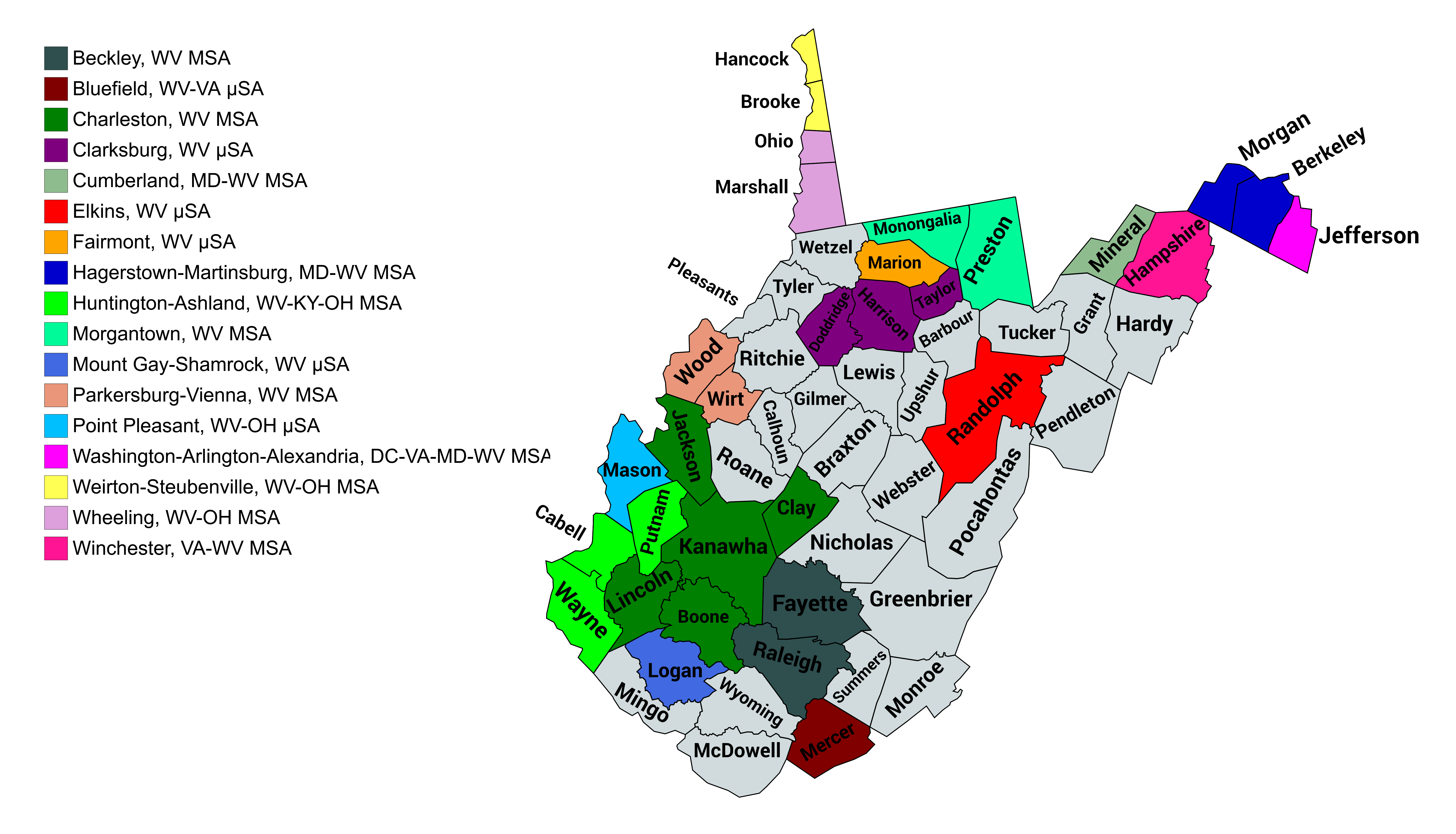 West Virginia Statistical Areas Wikipedia