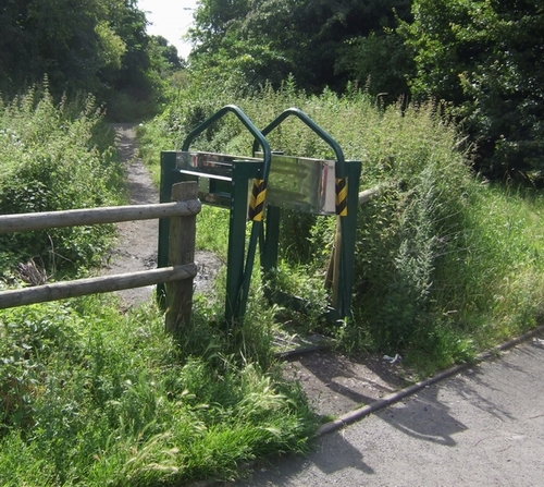 Curious stile at the entrance to the Rough Wood Nature Reserve - geograph.org.uk - 508146