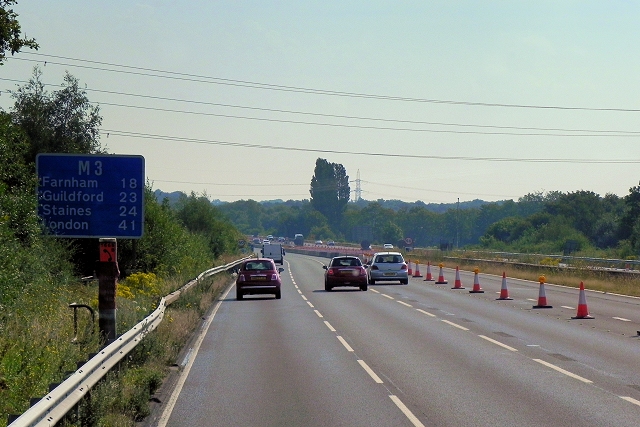 File:Eastbound M3 near Hook - geograph.org.uk - 4158423.jpg