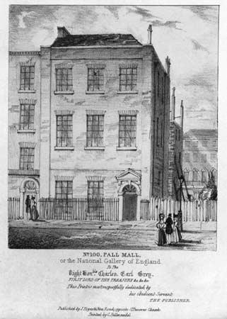 100 Pall Mall, former location of National Gallery, 1824–1834