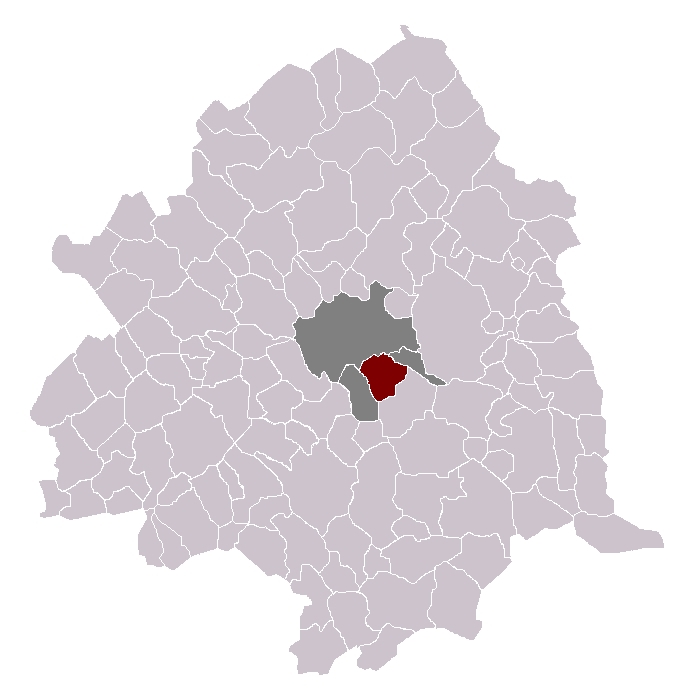 Ubicació de Ronchin dins del cantó i el districte