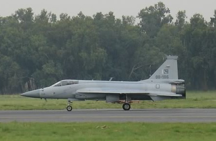 File:Side view of JF-17 taxiing with trucks in background cropped version.jpg