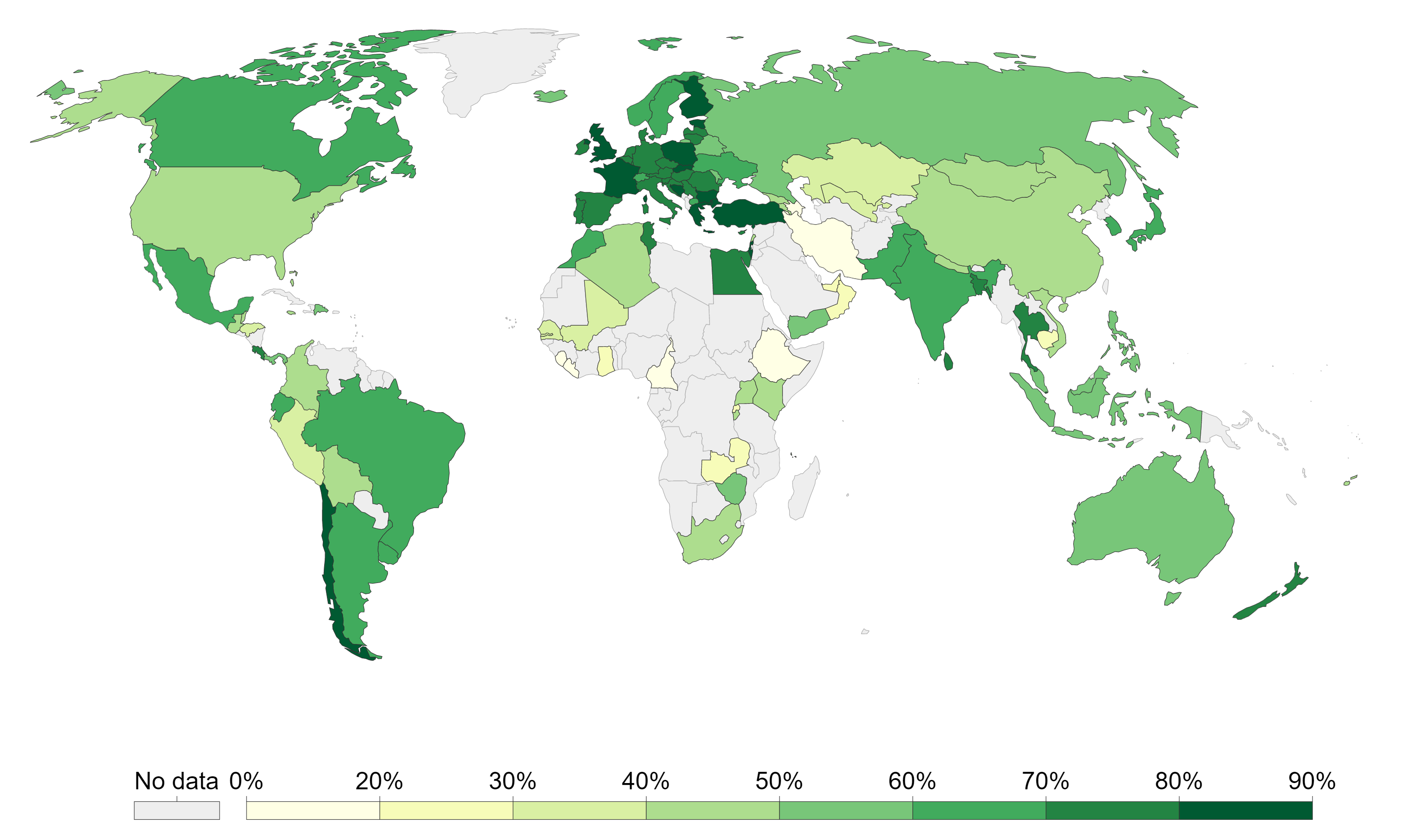 Taxes as a share of cigarette price, 2014[277]