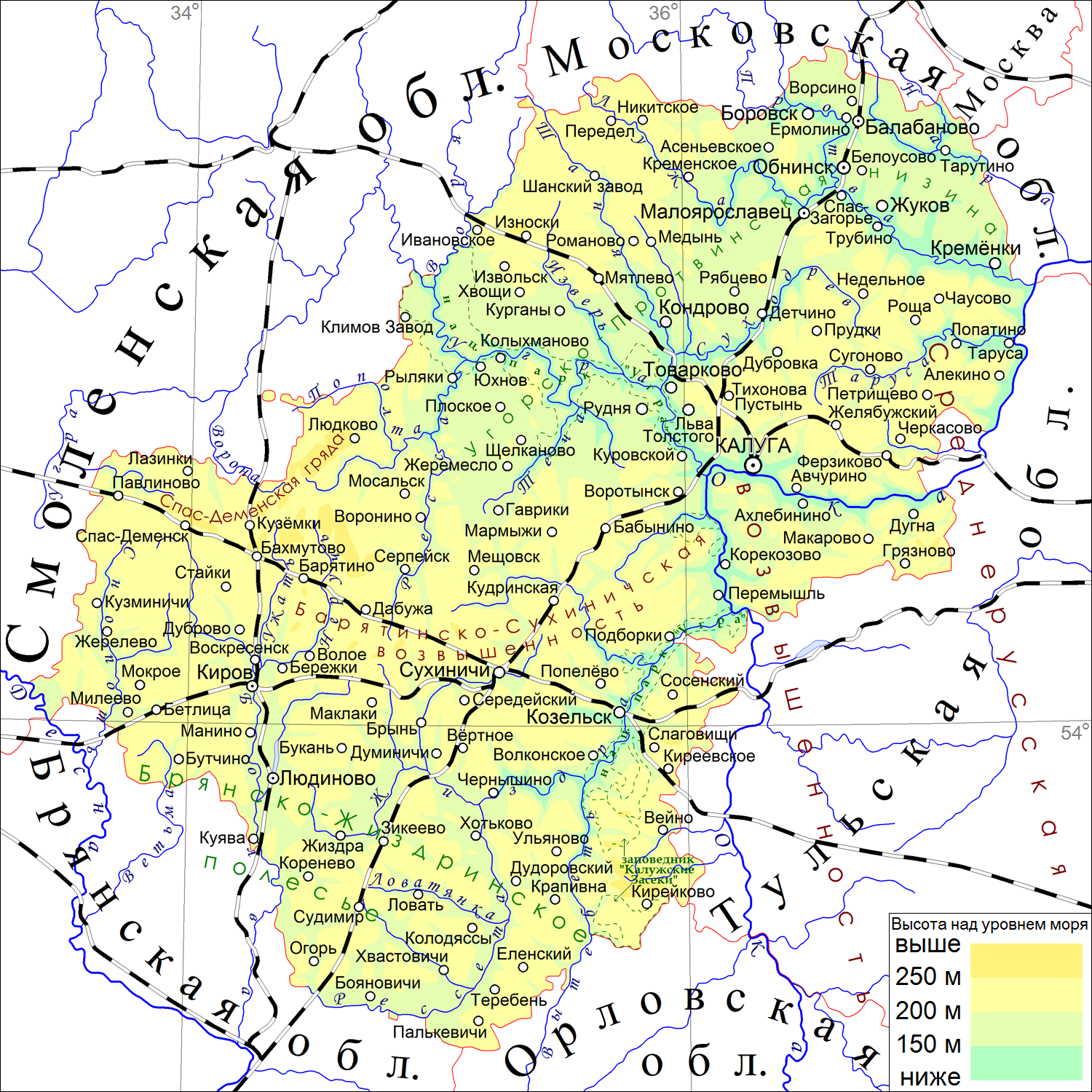 Карта россии калуга на карте россии