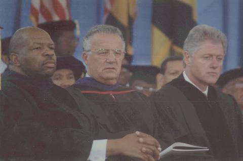 File:Bill Clinton, Paul Sarbanes, and Elijah Cummings attend the Morgan State University graduation.jpg