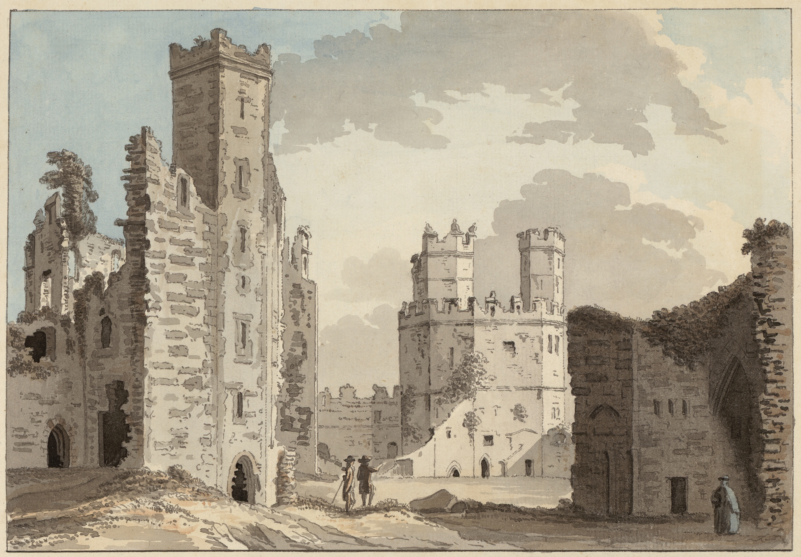 File Caernarvon Castle Interior Watercolour Jpg Wikimedia