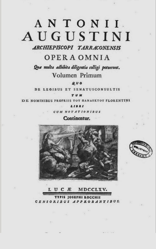 Primera página de ''Opera omnia'' de una edición de 1765.