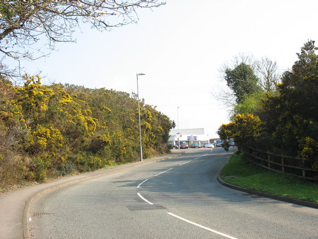 File:View up the slip road towards the car sales lot - geograph.org.uk - 384200.jpg