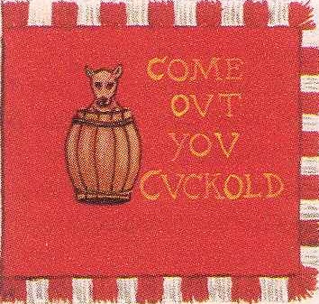 A flag used in the English Civil War by Horatio Cary referring to the Earl of Essex's notorious marital problems