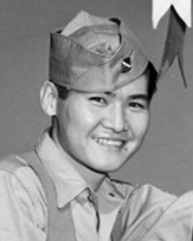 File:First Sergeant Thomas S. Harimoto face detail, from- 442nd Infantry regimental colors on display in Hawaii 1946 (cropped).jpg