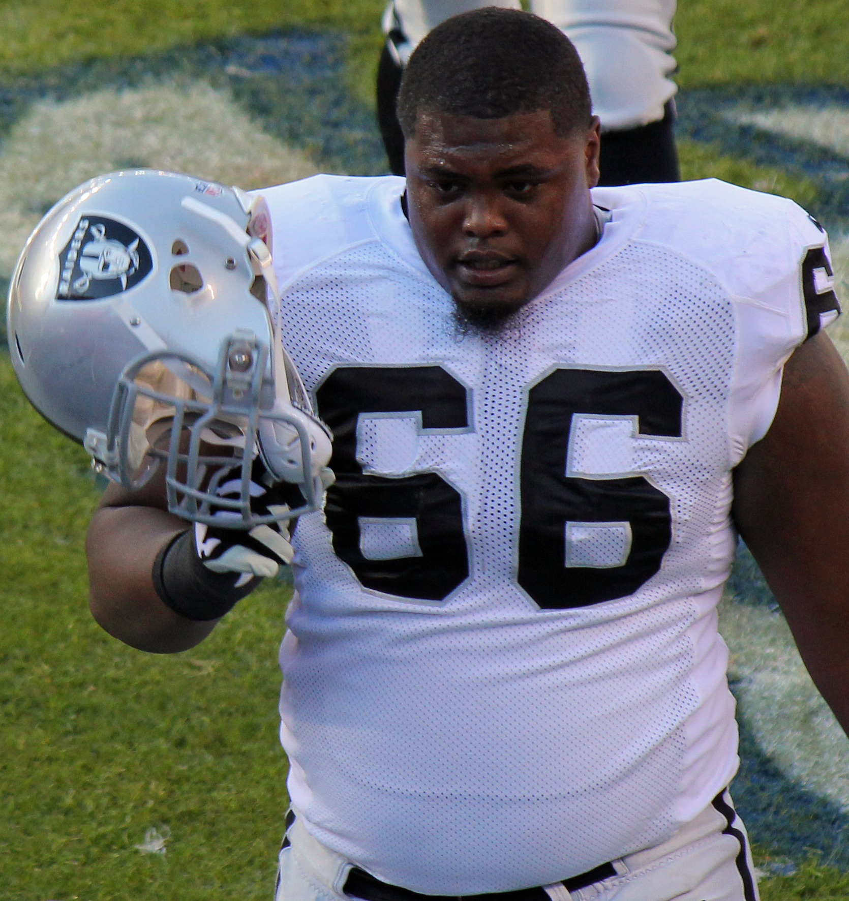 East Rutherford, New Jersey, USA. 24th Nov, 2019. Oakland Raiders offensive  guard Gabe Jackson (66) during a NFL game between the Oakland Raiders and  the New York Jets at MetLife Stadium in