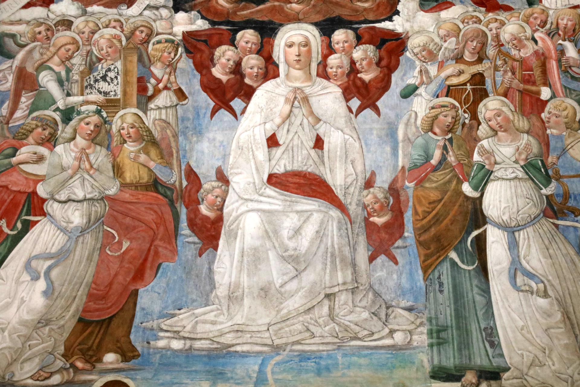 Benvenuto di Giovanni, l’Assunzione della Vergine con angeli, 1497, Chiesa dei Santi Sebastiano e Fabiano (Asciano)