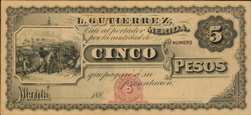 File:L Gutiérrez Cinco Pesos - Mérida, Yucatán 1880s.jpg