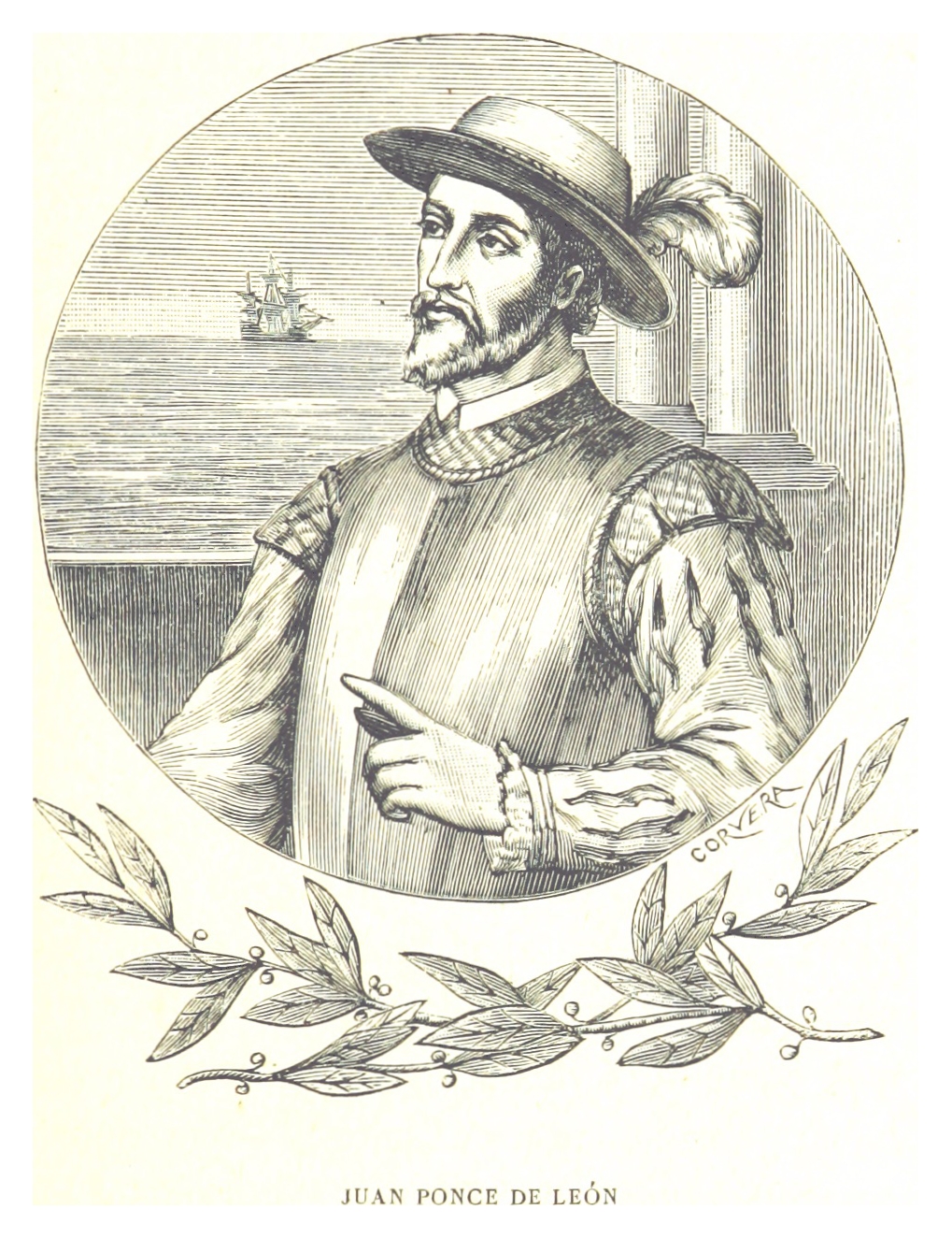  Artist's depiction of [[Juan Ponce de León