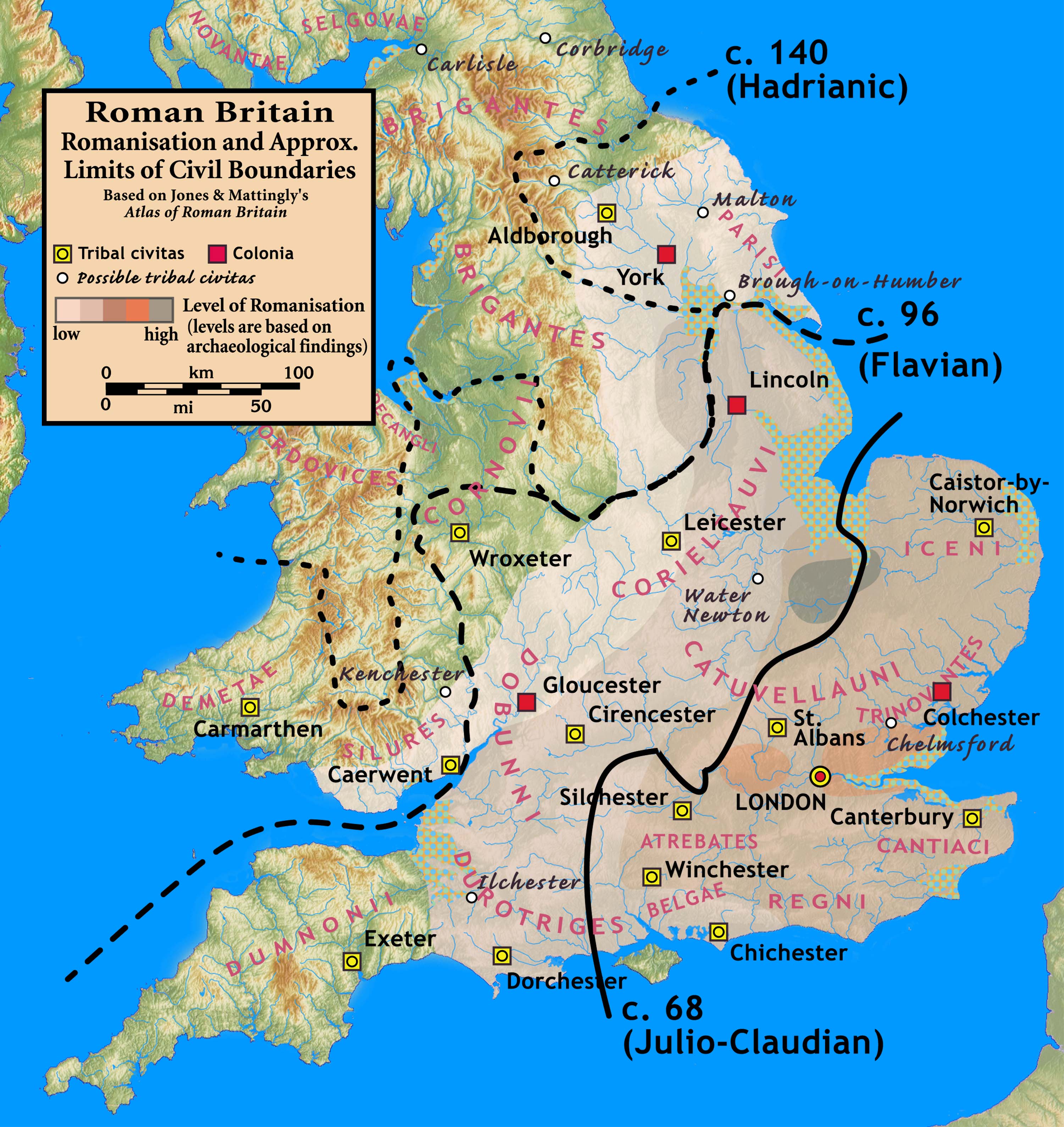 Map Of Roman Britain Romano-British Culture - Wikipedia