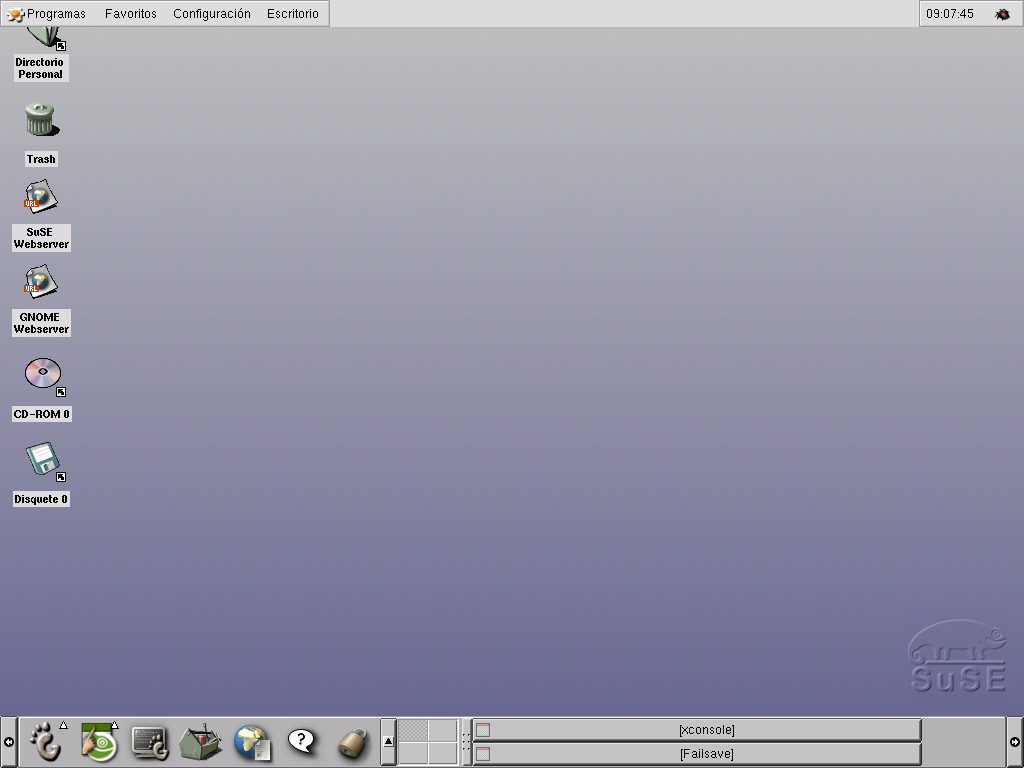 SUSE 7.1 Gnome desktop. This is Gnome 1.0 from 1999. Quite dated now.