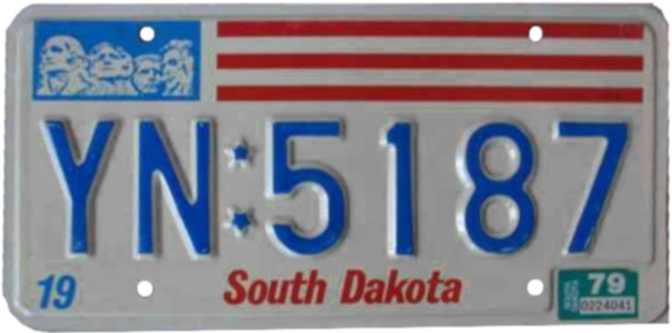 File:South Dakota license plate, 1976–1980 series with 1979 sticker.png