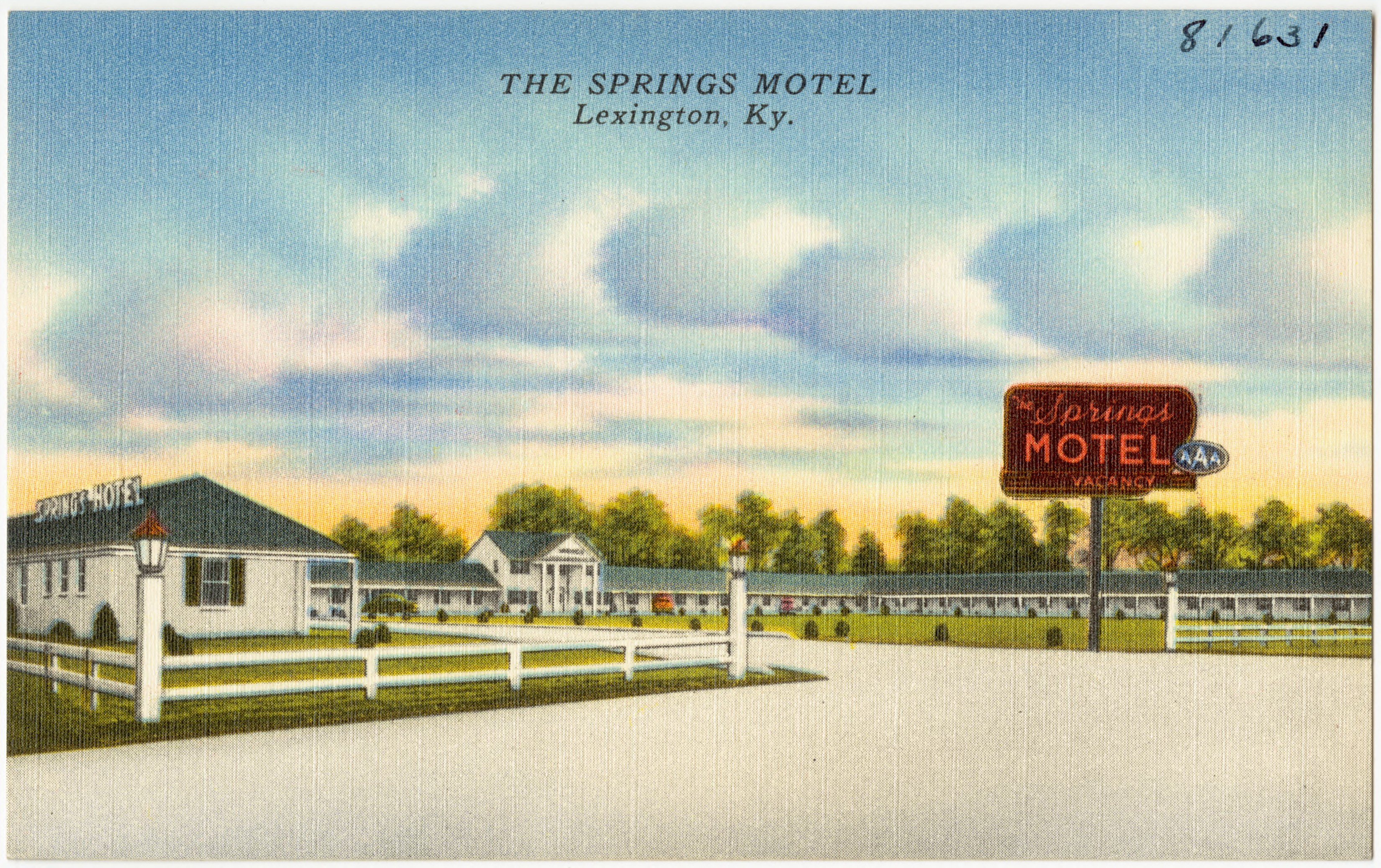 The Springs Motel, the largest finest in the South, one mile south of Lexin...