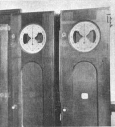 These automatic signal clocks were synchronized by telegraphy in 1905 before the widespread use of radio Time clocks-1905.jpg