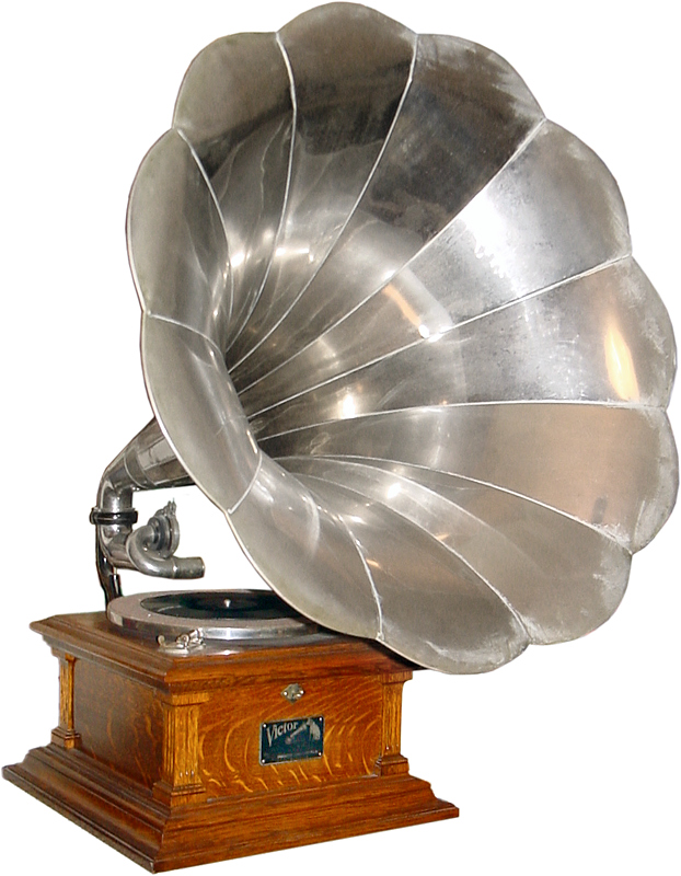 Invented in USA - Gramophone - fully functional wooden-town construction kit