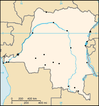 A Kongói Demokratikus Köztársaság elhelyezkedése