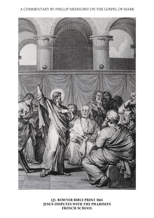 Jesus disputes with the Pharisees and is rejected, from the Bowyer Bible, 19th century.