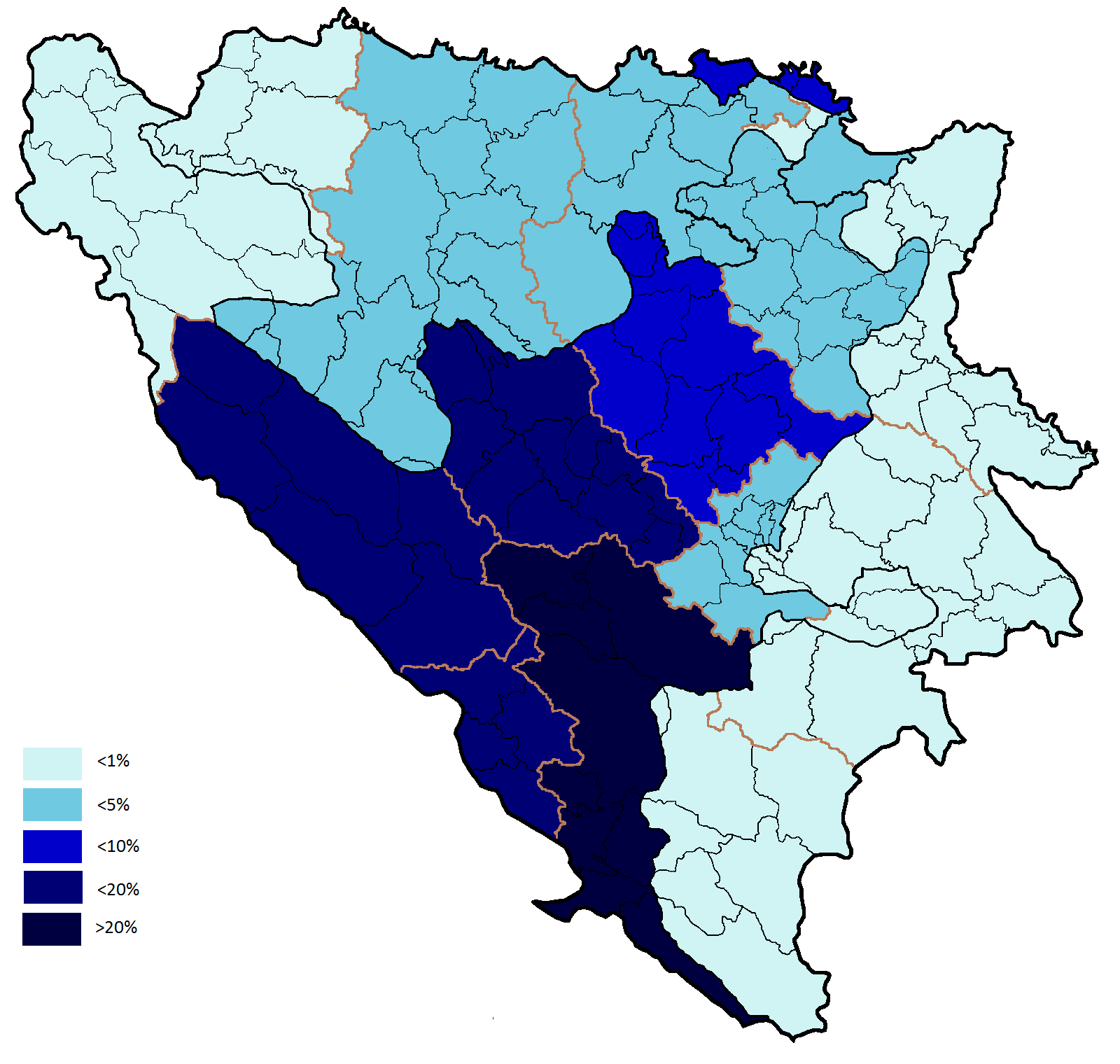 Этническая карта боснии