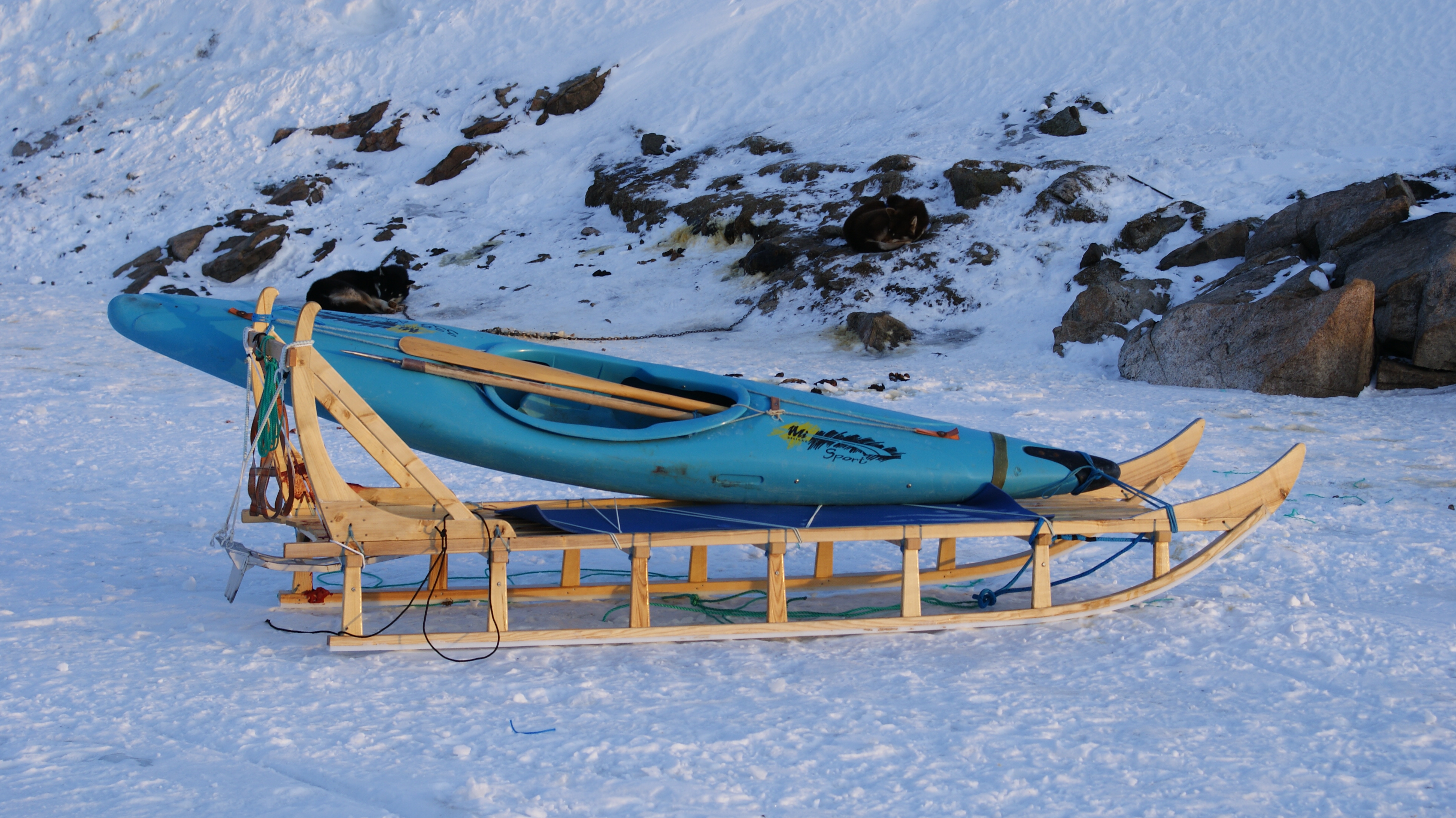 File:Kulusuk-sled-and-kayak.jpg - Wikimedia Commons
