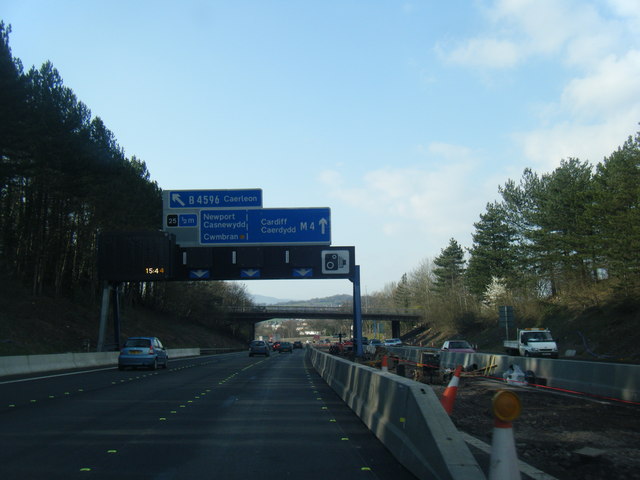 File:M4 Motorway gantry sign near St Julians - geograph.org.uk - 2320238.jpg