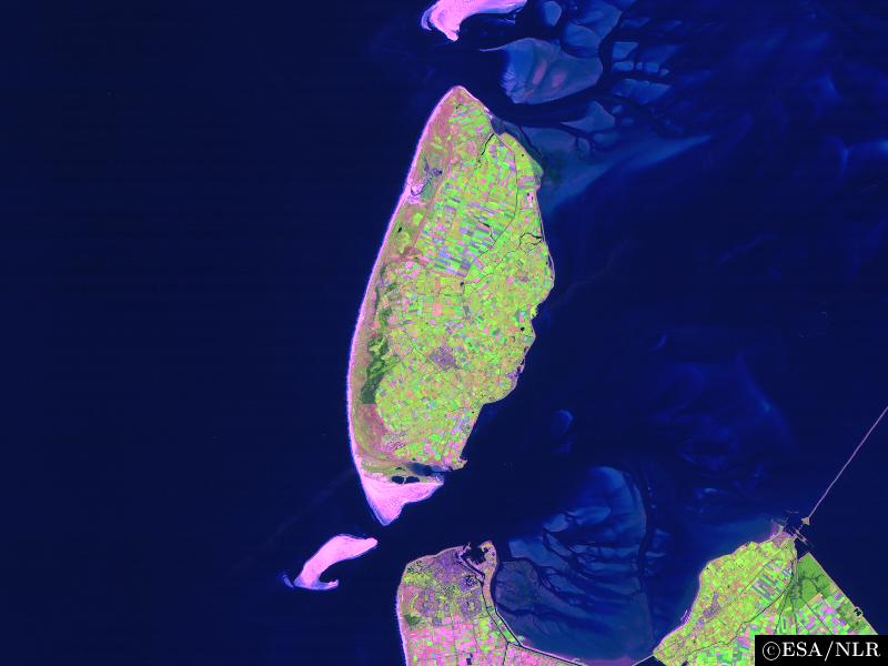 Satellite image of the island of Texel and its surroundings