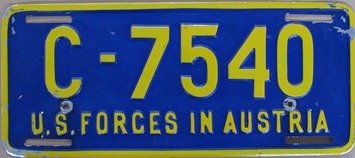 File:US-Forces-in-Austria USFA Welfare Organizations license plate C-7540.jpg