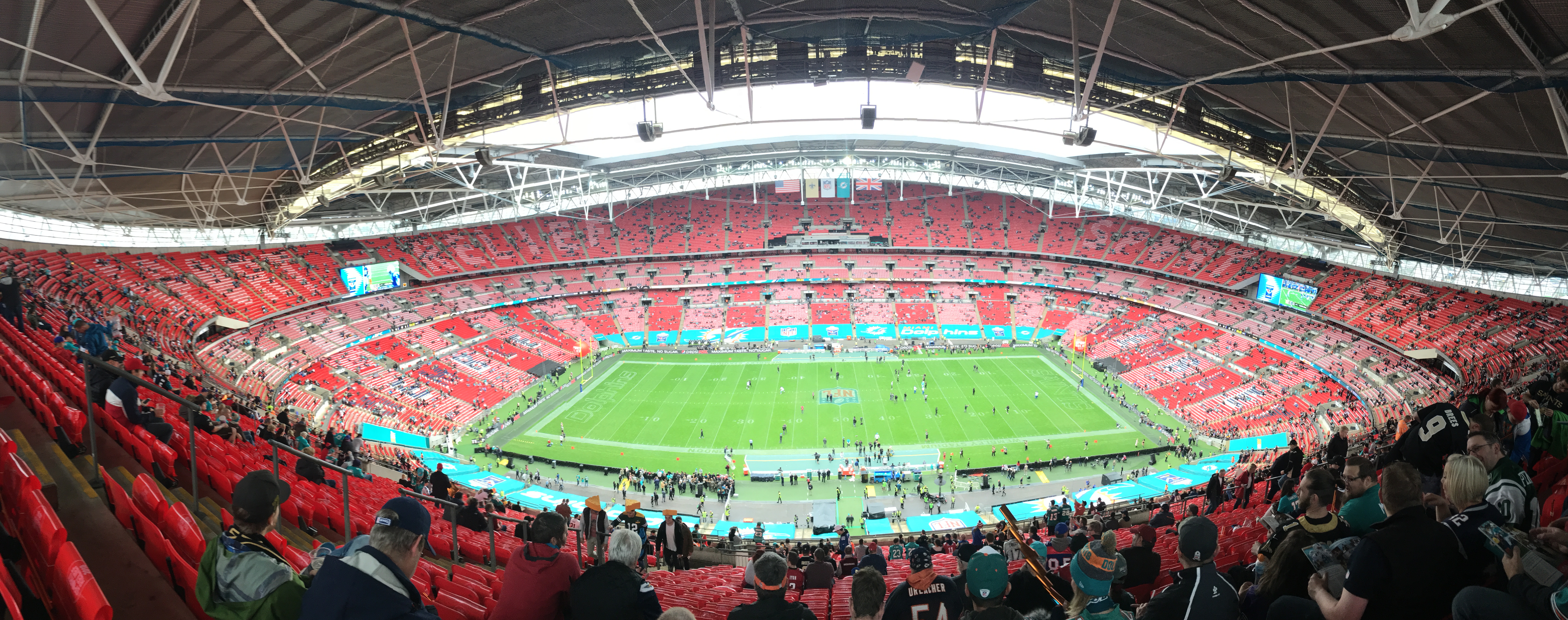 New Orleans Saints and Miami Dolphins fans prior to the NFL International  Series match at Wembley Stadium, London Stock Photo - Alamy