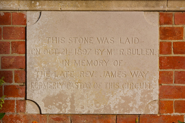 File:Wootton Bridge Methodist Church - foundation stone - geograph.org.uk - 1419120.jpg