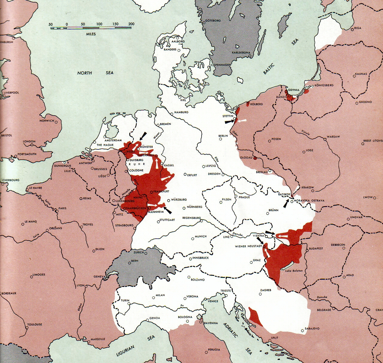 Карта европы 1945 года 9 мая