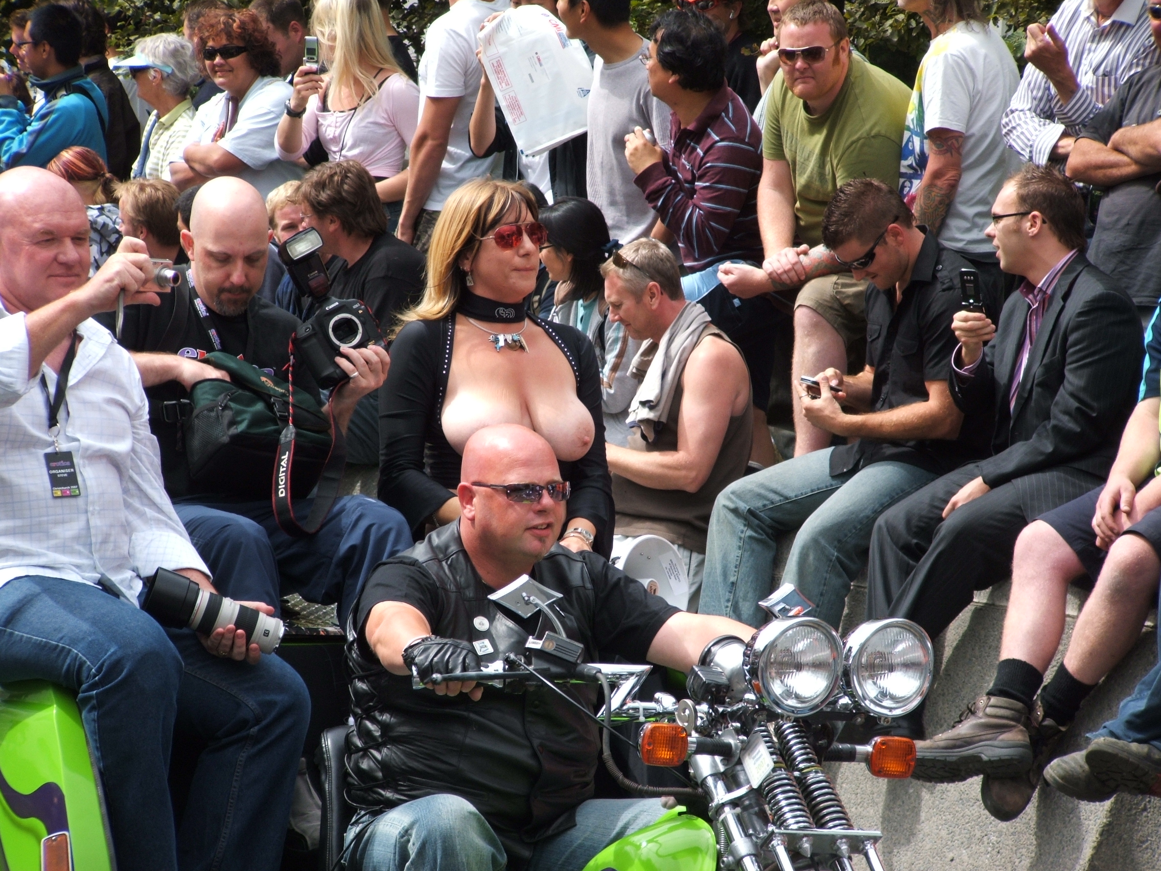 Boobs on Bikes is a mostly annual parade of topless men and women riding on...