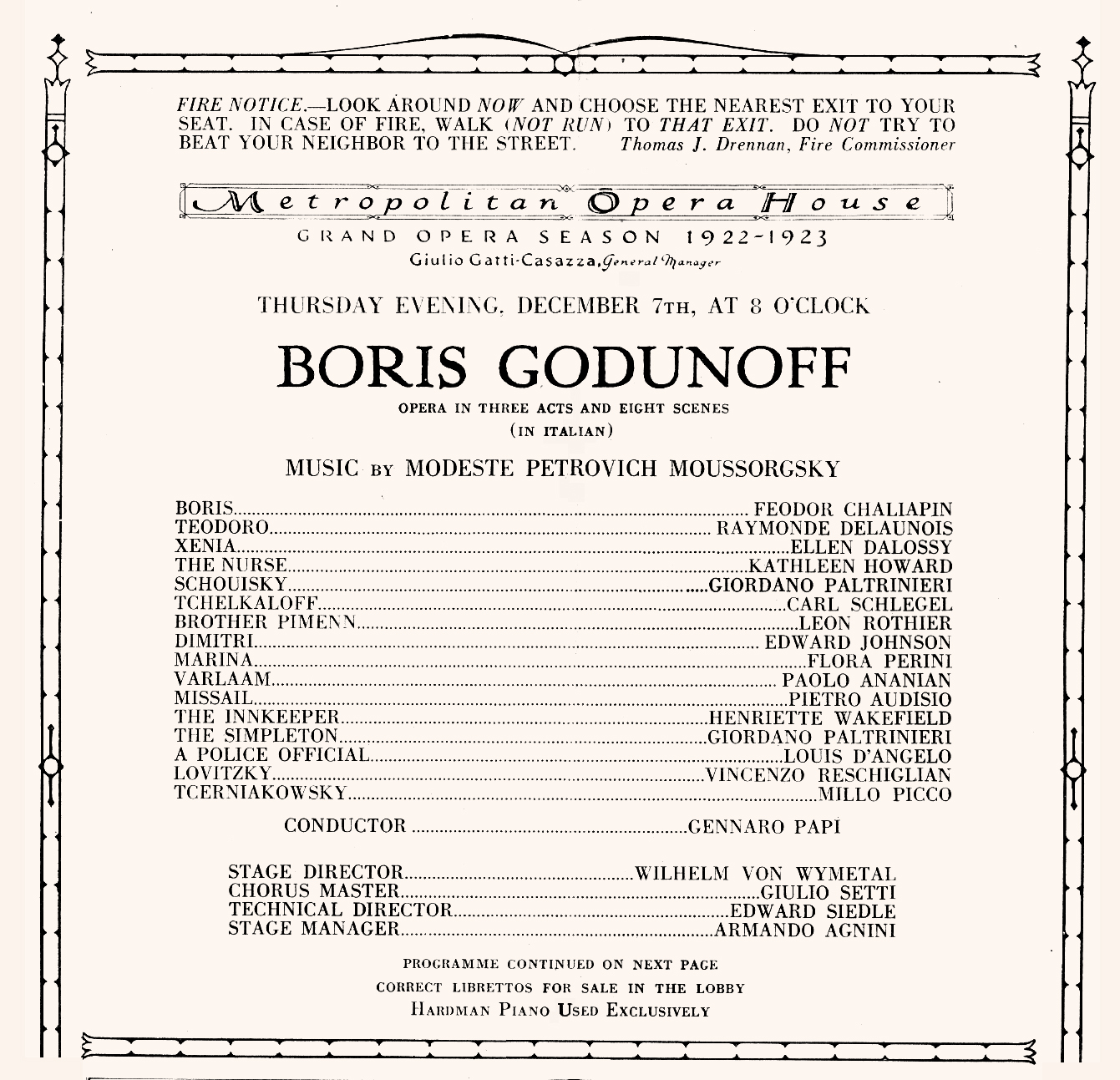 Опера Борис Годунов 1908