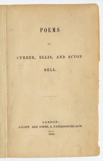 Poems By Currer Ellis And Acton Bell Wikipedia