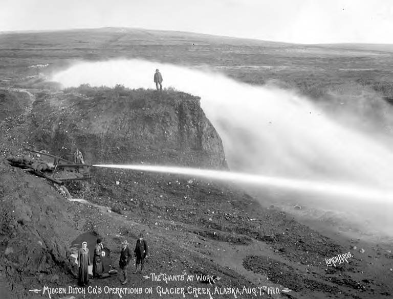 File:Hydraulic mining with water cannon at Glacier Creek, vicinity of Nome, August 7, 1910 (AL+CA 6204).jpg