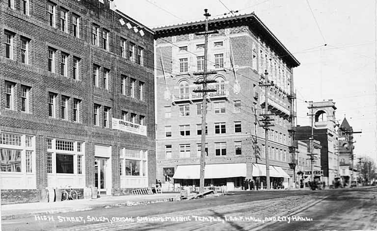 File:Masonic Temple building on High Street, Salem, Oregon, circa 1916 (AL+CA 1815).jpg