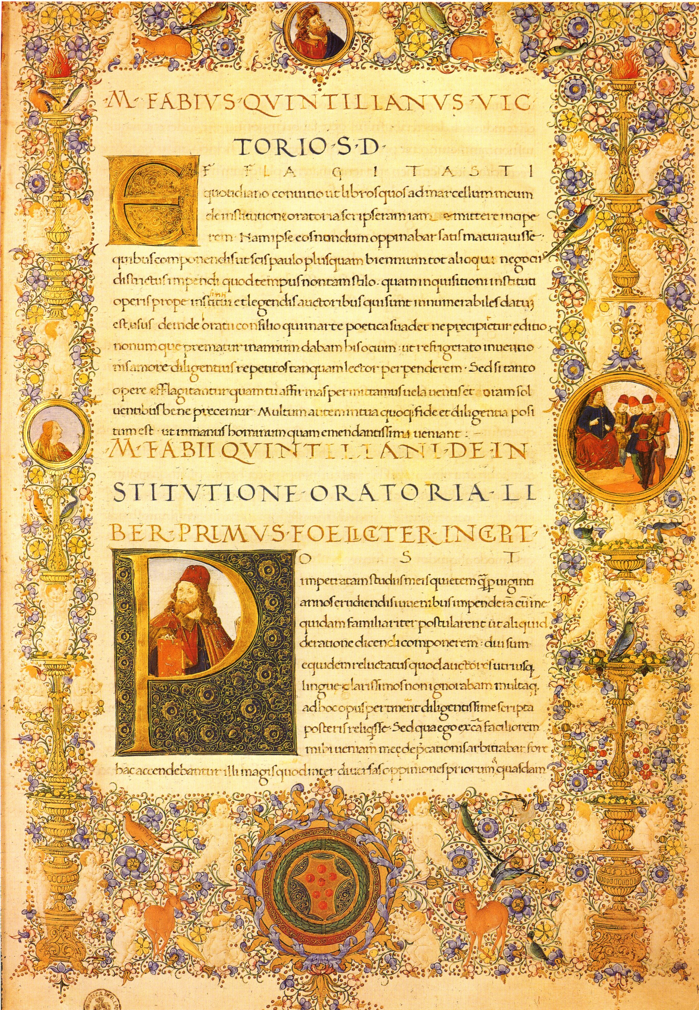 File:Quintilian, Institutio oratoria, Florence, Plut. 46.12.jpg - Wikimedia  Commons