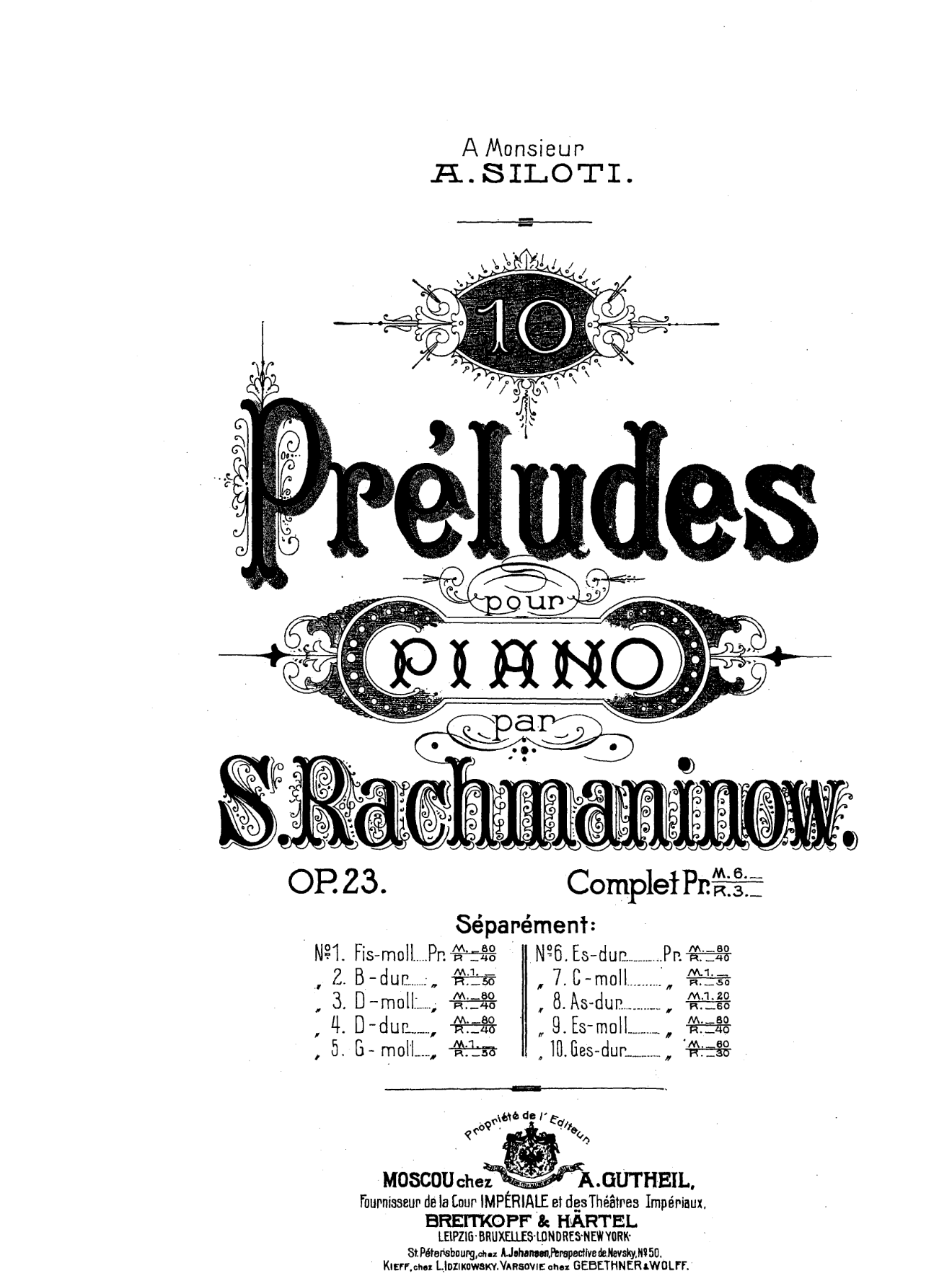 Preludes, Op. 23 (Rachmaninoff) - Wikipedia