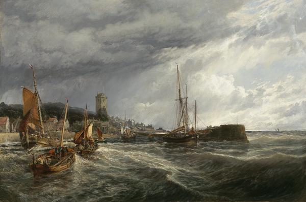 File:Samuel Bough - Fishing Boats Running Into Port, Dysart Harbour - NG 2821 - National Galleries of Scotland.jpg