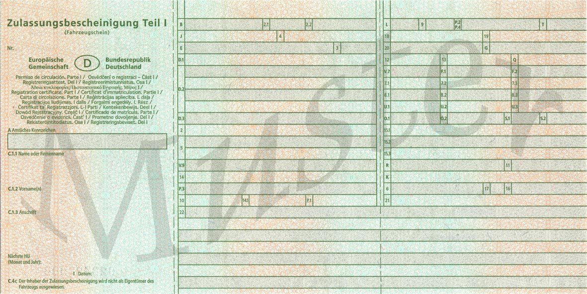 KFZ-SCHEIN HÜLLE FAHRZEUGSCHEIN DREITEILIG AUTOPAPIERE  ZULASSUNGSBESCHEINIGUNG